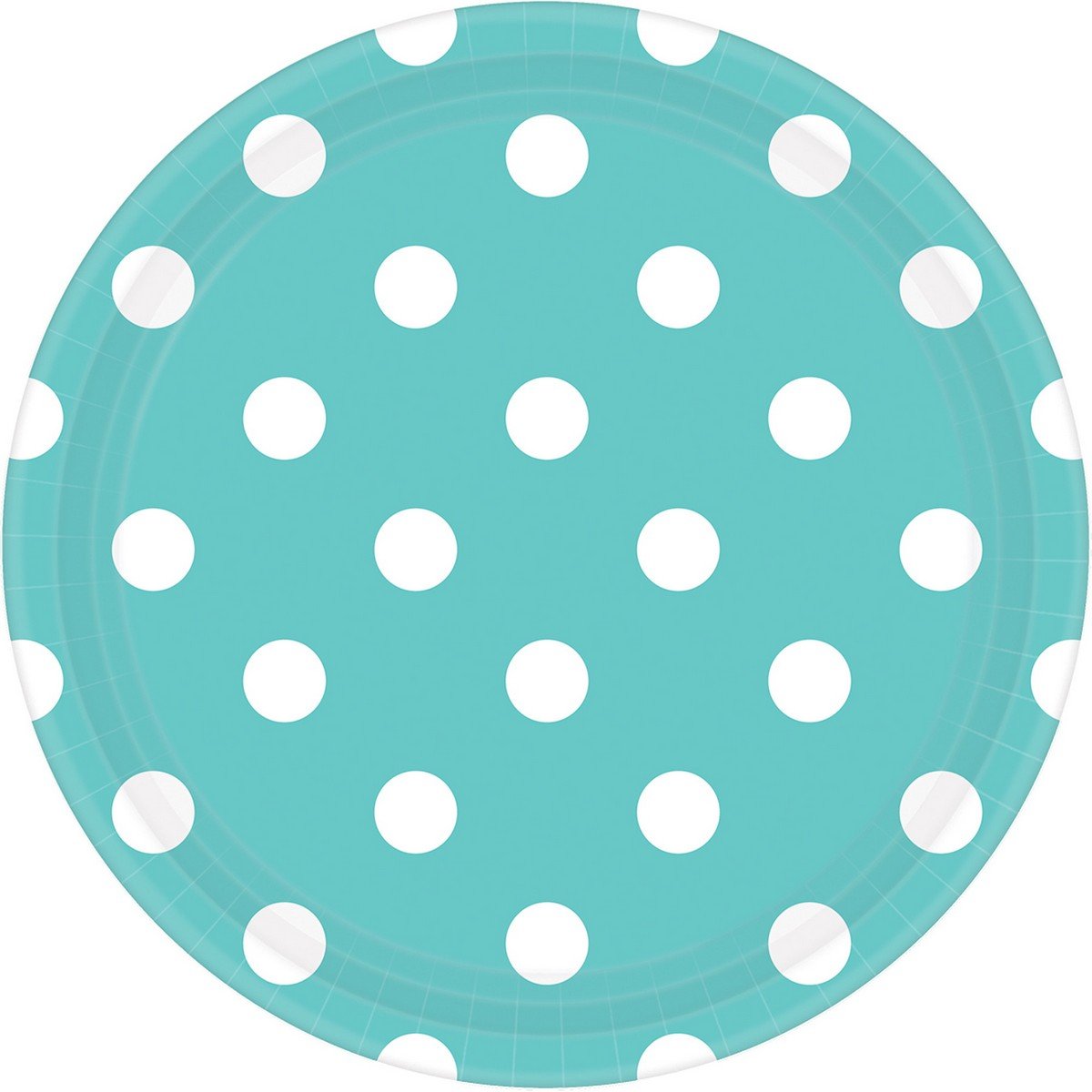 Dots Round Paper Plates Robin's Egg Blue 17cm - 8Pk