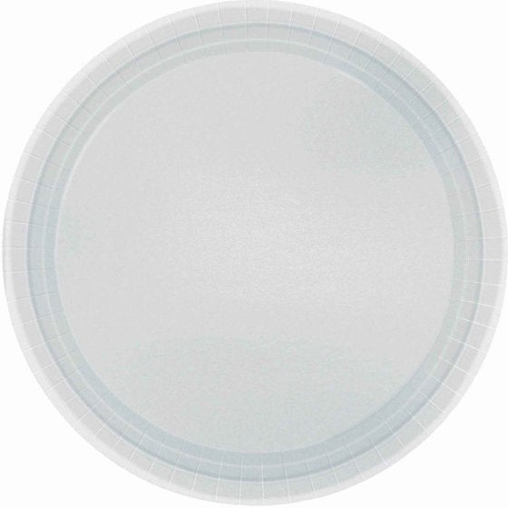 Paper Dinner Plates 23cm - Silver  20-pack