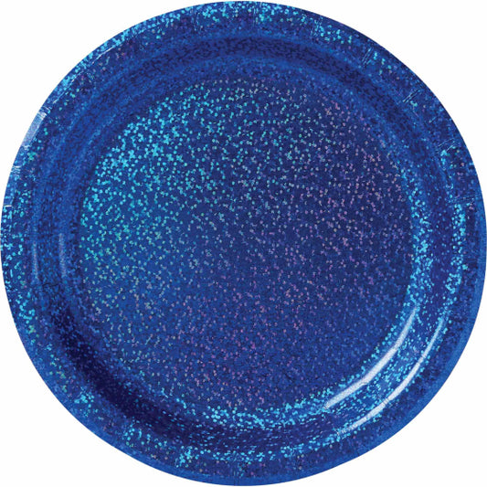 Paper Dinner Plates 23cm - Prismatic Bright Royal Blue  8-pack