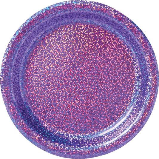 Paper Snack Plates 17cm - Prismatic New Purple  8-pack