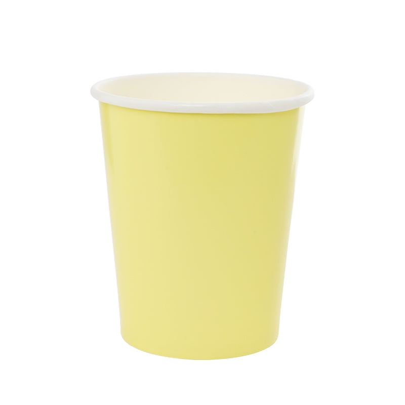 Paper Cups 260ml - Pastel Yellow 10Pk