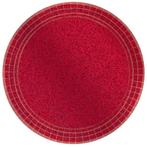 Paper Snack Plates 17cm - Prismatic Apple Red  8-pack