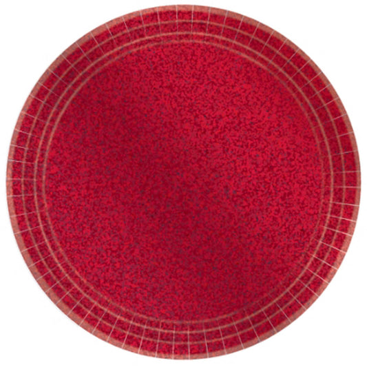 Paper Snack Plates 17cm - Prismatic Apple Red  8-pack