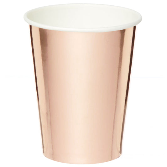 Paper Cups 250ml - Rose gold 8-pack