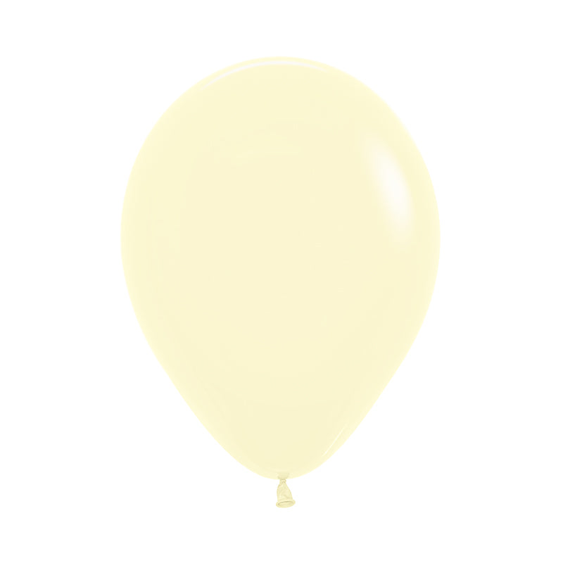 Latex Party Balloon 30cm - Pastel Matte Yellow 18Pk