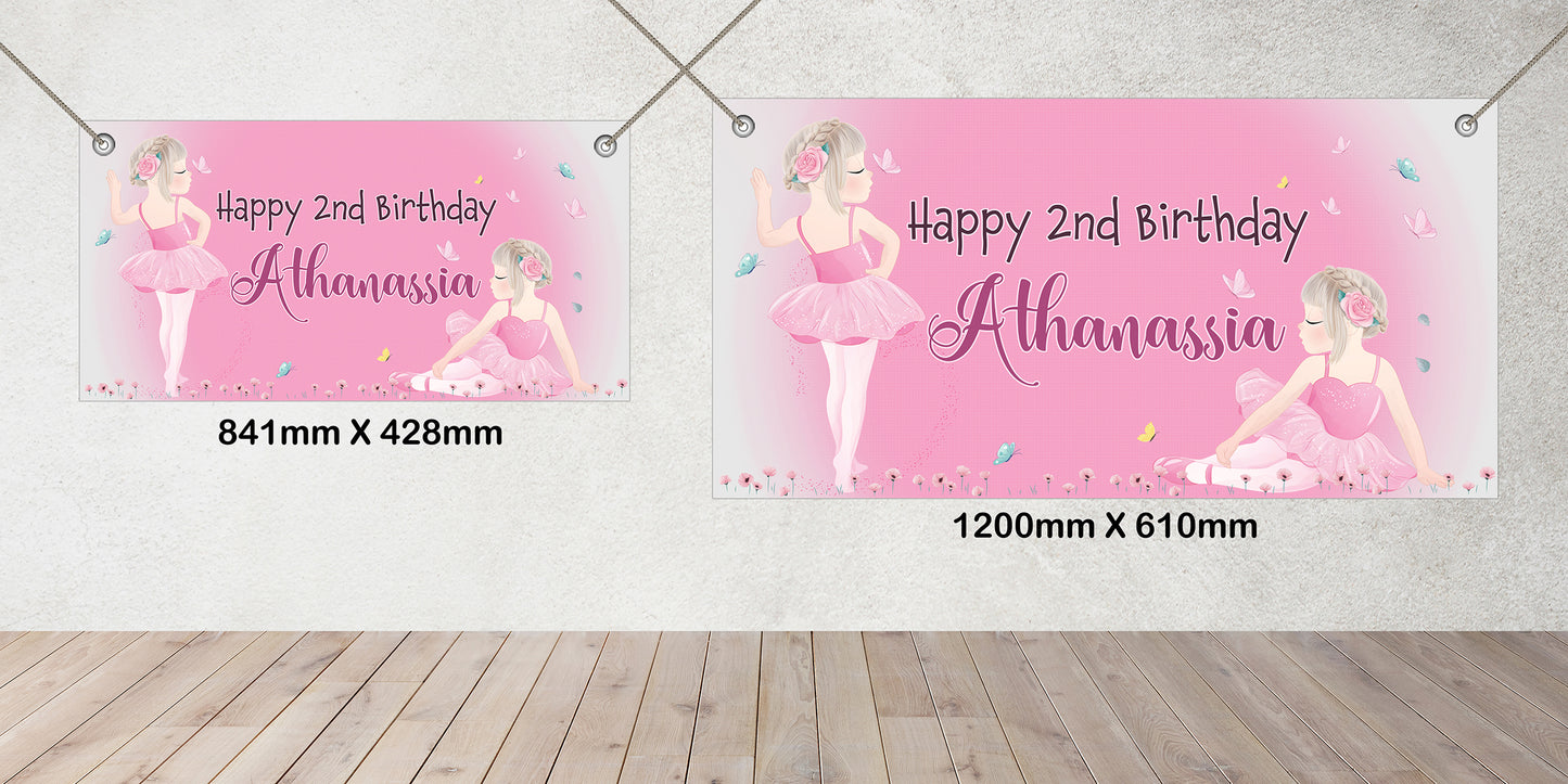 Personalised Ballerina Party Banner