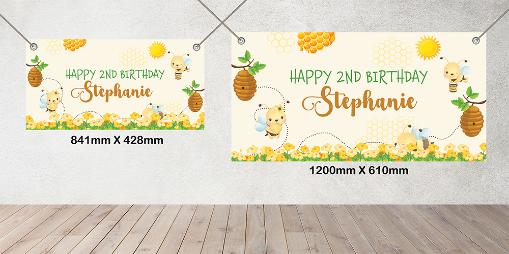 Personalised Bee Party Banner