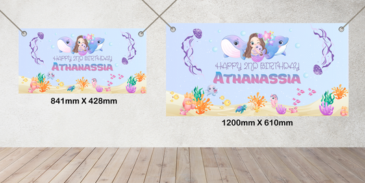 Personalised Mermaid Party Banner