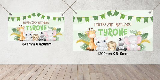 Personalised Safari Party Banner