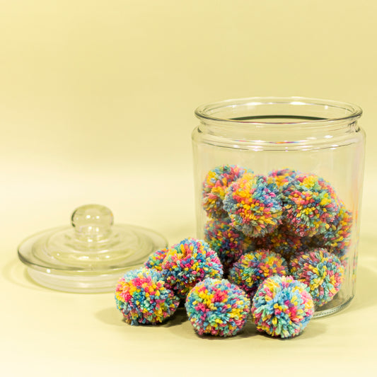 5cm Rainbow Pompoms 10-pack