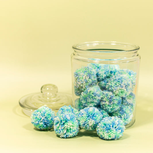 5cm Aqua-Mix Pompoms 10-pack