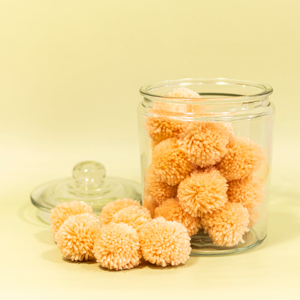 5cm Peach Pompoms 10-pack