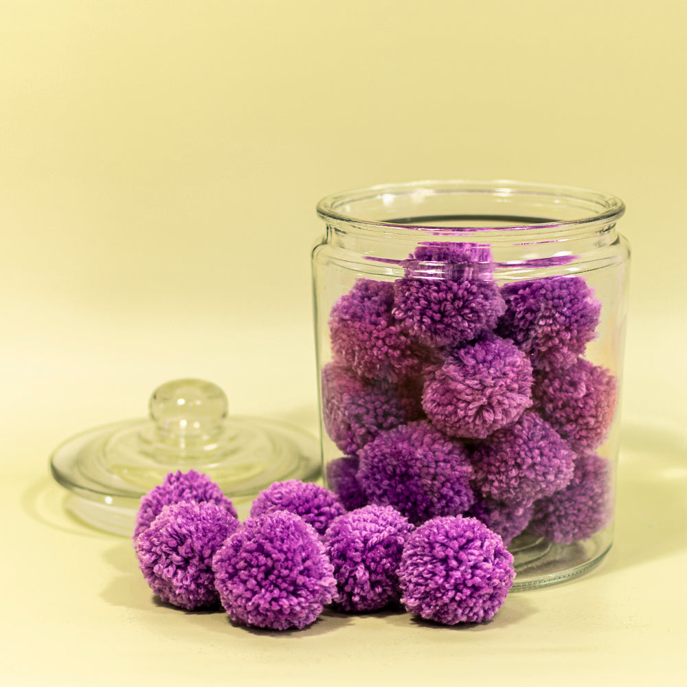 5cm Purple Pompoms 10-pack