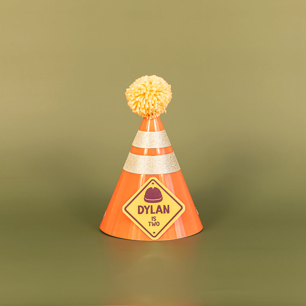 Personalised Construction Party Hat