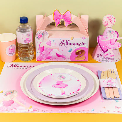 Personalised Ballerina Theme Kids Party Pack