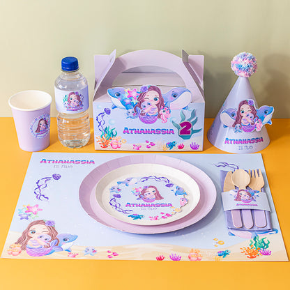 Personalised Mermaid Theme Kids Party Pack