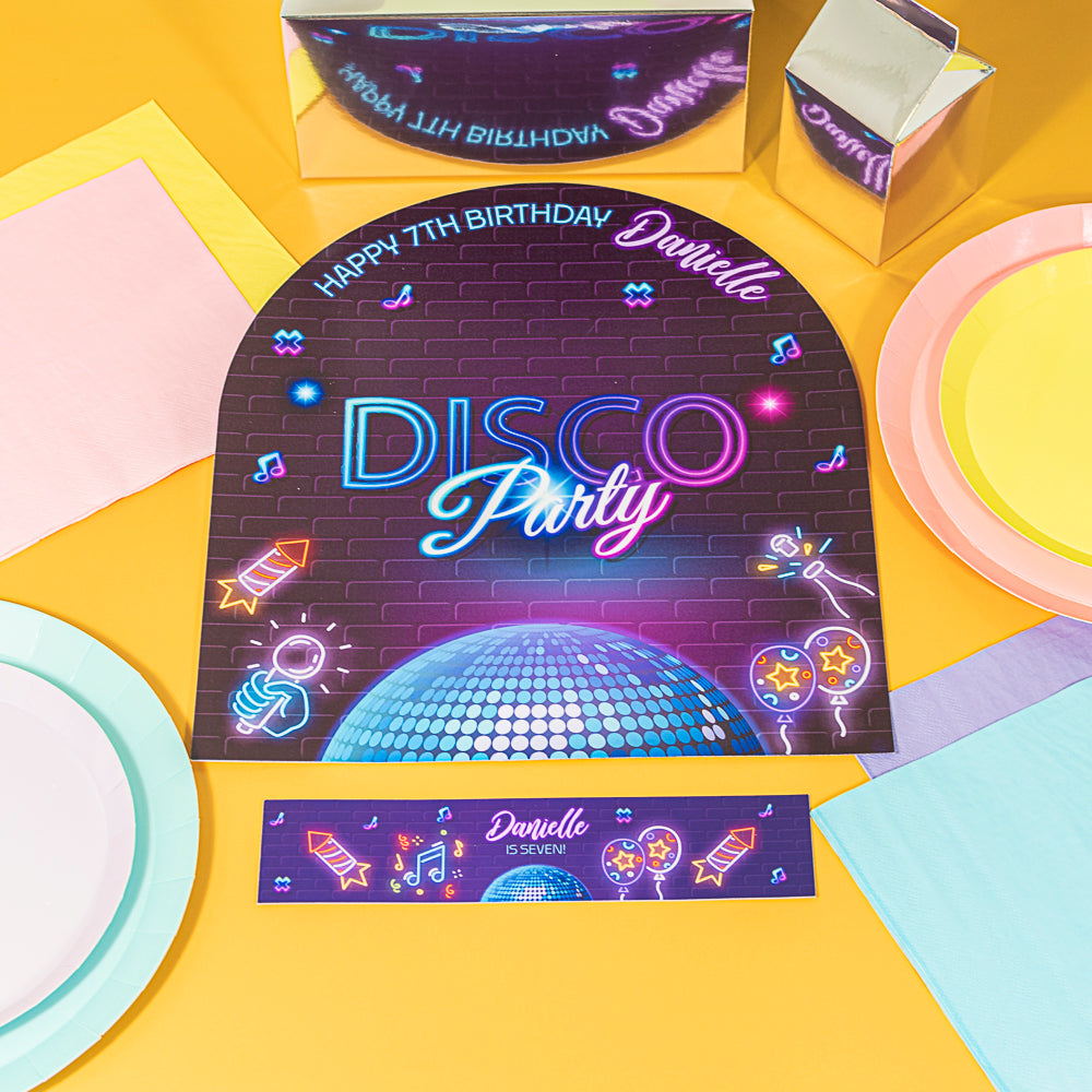 Personalised Neon Disco Placemat Medium