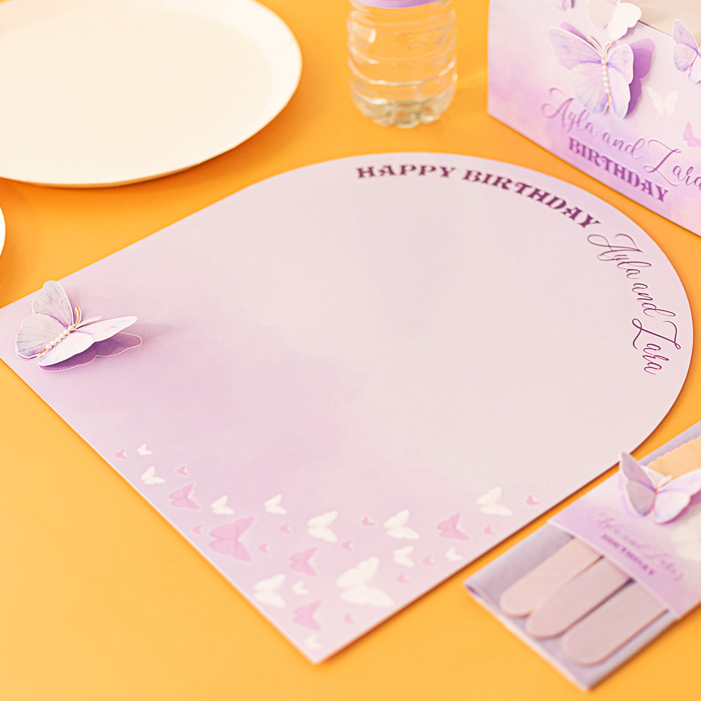 Personalised Butterfly Lilac Placemat Medium