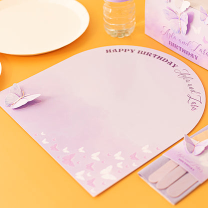 Personalised Butterfly Lilac Placemat Medium