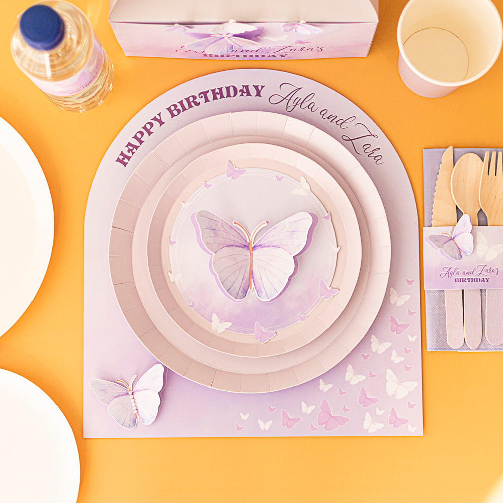 Personalised Butterfly Lilac Placemat Medium