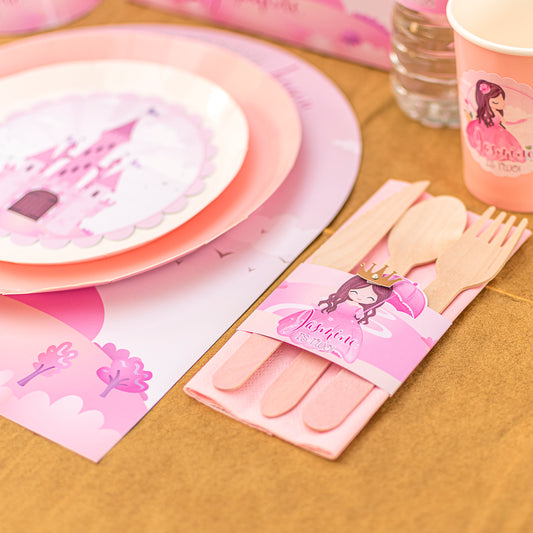 Personalised Princess Napkin & Cutlery Holder - 4 pack