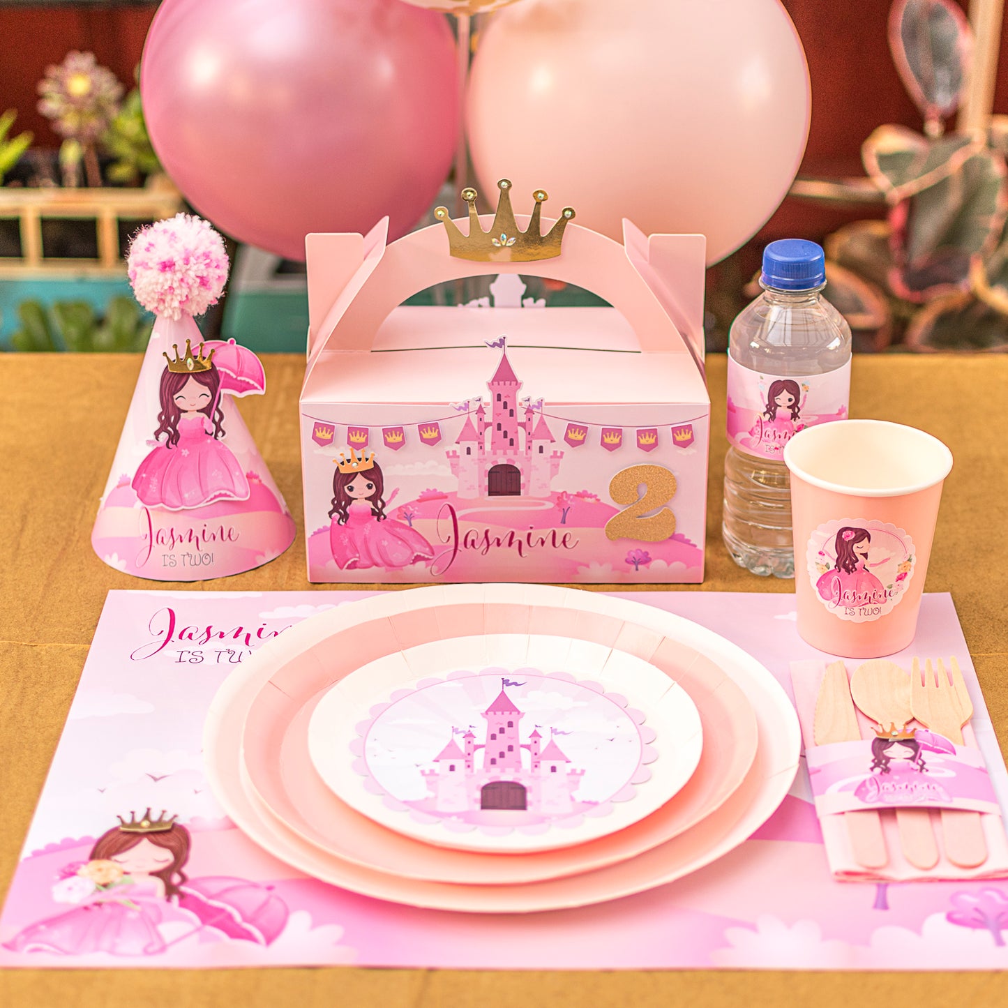 Personalised Princess Theme Kids Party Pack