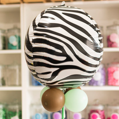 Zebra Round Foil Balloon