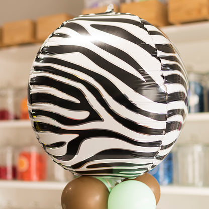 Zebra Round Foil Balloon