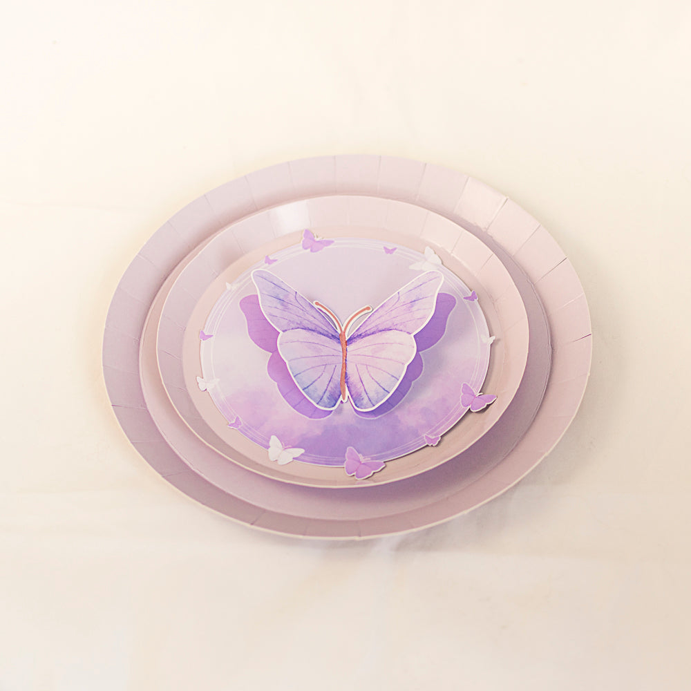 Personalised Butterfly Lilac Plate Topper - 2 pack