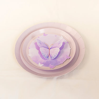 Personalised Butterfly Lilac Plate Topper - 2 pack