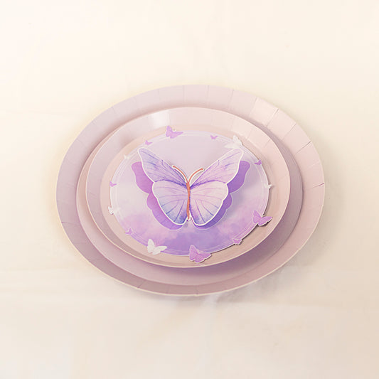 Personalised Butterfly Lilac Plate Topper - 2 pack