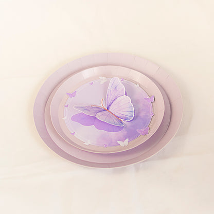 Personalised Butterfly Lilac Plate Topper - 2 pack