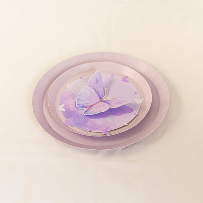 Personalised Butterfly Lilac Plate Topper - 2 pack