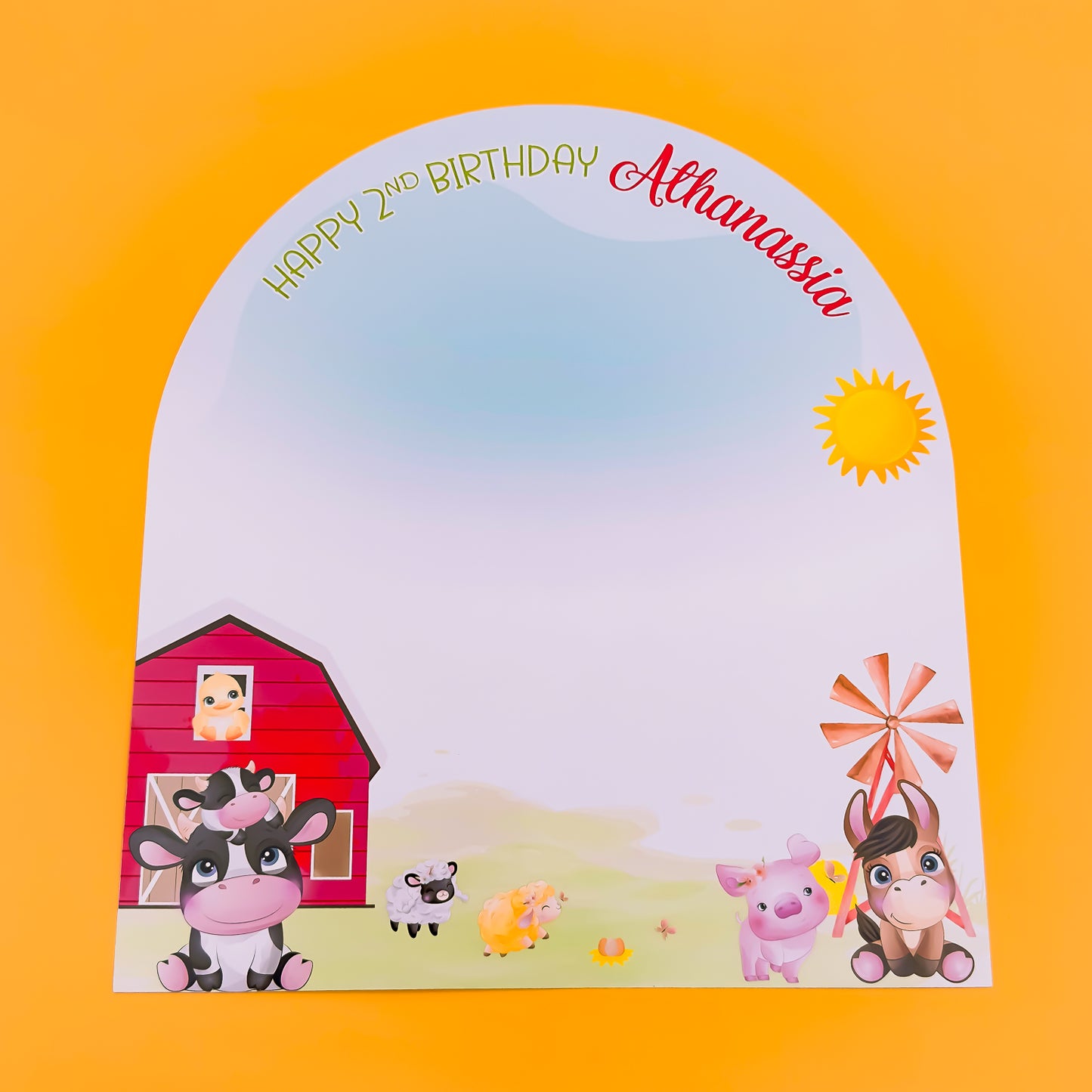 Personalised Pink Barnyard Placemat Medium