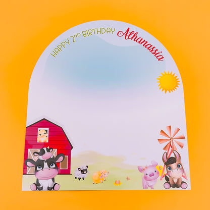 Personalised Pink Barnyard Placemat Medium