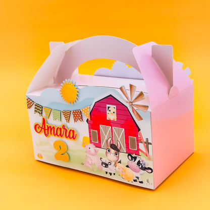 Personalised Lunchbox - Pink Barnyard 1 Piece