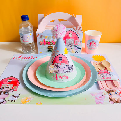 Personalised Pink Barnyard Placemat