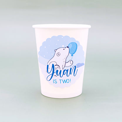 Personalised Polar Bear Cup Stickers - 12 per sheet