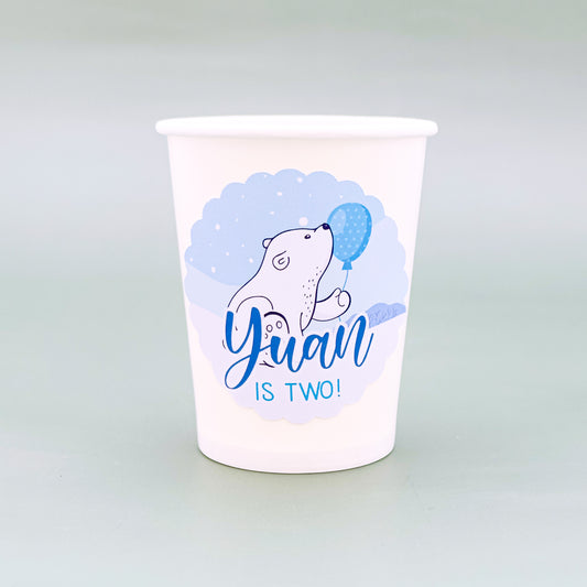 Personalised Polar Bear Cup Stickers - 12 per sheet