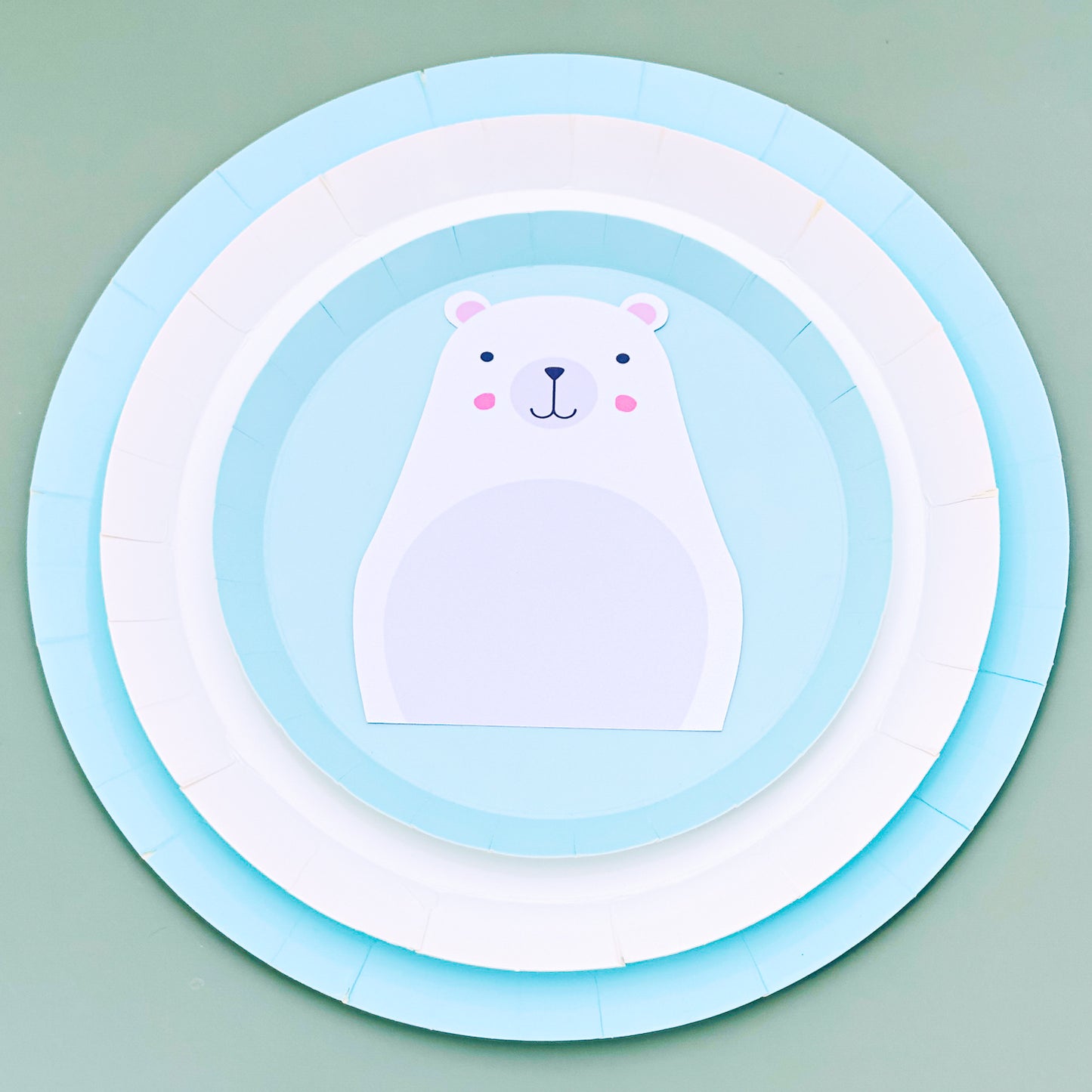 Personalised Polar Bear Plate Topper - 2 pack