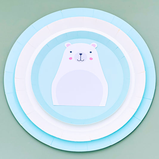 Personalised Polar Bear Plate Topper - 2 pack