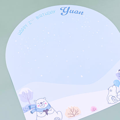 Personalised Polar Bear Placemat Medium