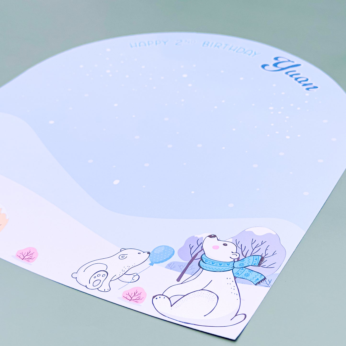 Personalised Polar Bear Placemat Medium