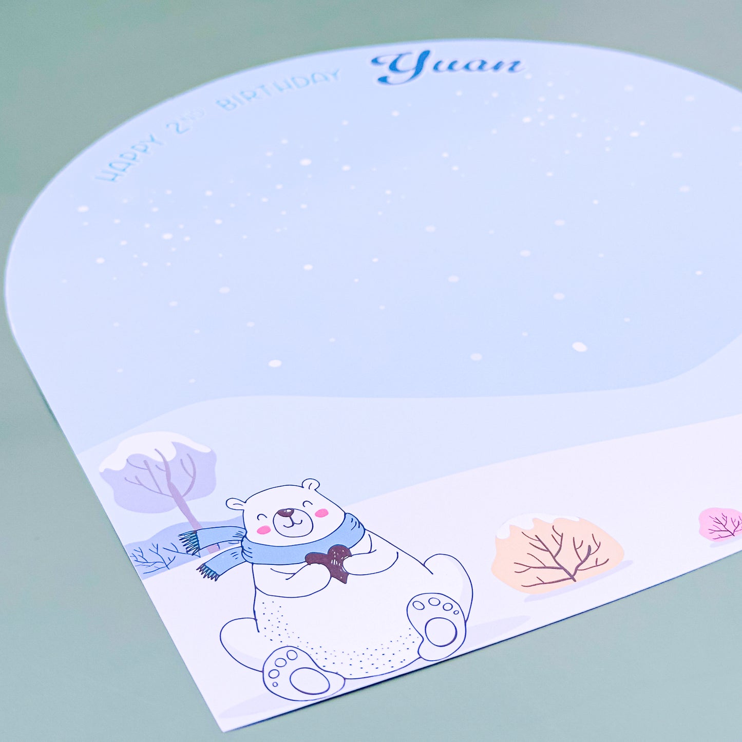 Personalised Polar Bear Placemat Medium