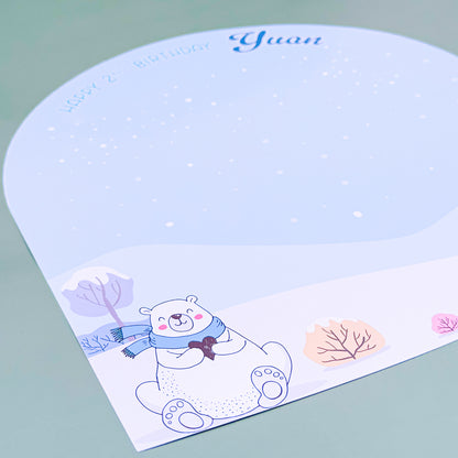 Personalised Polar Bear Placemat Medium