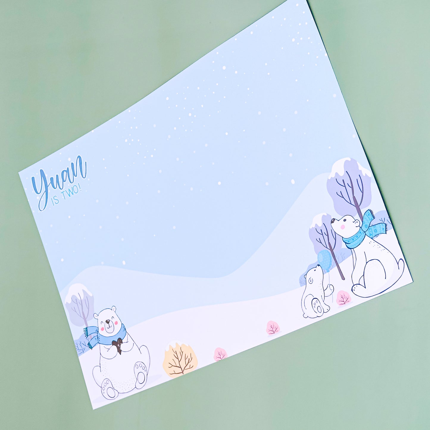 Personalised Polar Bear Placemat