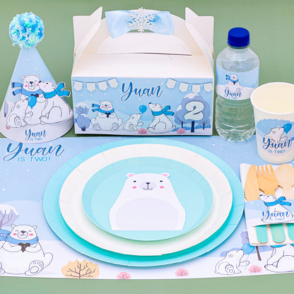 Personalised Polar Bear Napkin & Cutlery Holder 4 pack