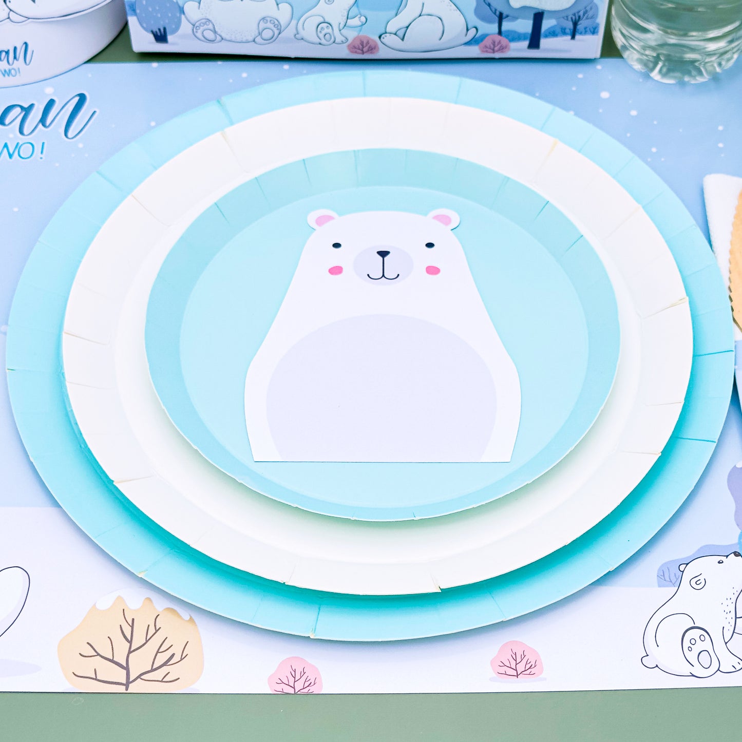 Personalised Polar Bear Plate Topper - 2 pack