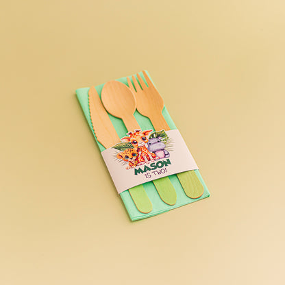 Personalised Jungle Safari Napkin & Cutlery Holder - 4 pack