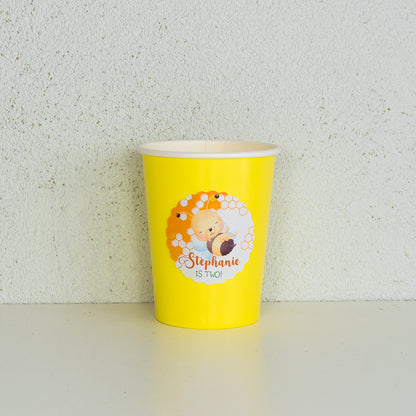 Personalised Bee Cup Stickers - 12 per sheet